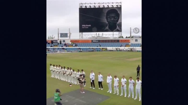 India, England Players Wear Black Armbands, Observe Silence As Mark of Respect for Late Dilip Doshi Ahead of Day 5's Play (Watch Video)