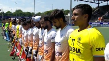 India Hockey Team Players Observe a Minute’s Silence for Victims of Tragic Air India Plane Crash in Ahmedabad Ahead of FIH Pro League 2024–25 Match Against Argentina
