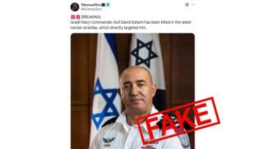 Israeli Navy Commander 'Aluf David Salami' Killed in Iranian Airstrike? Grok Debunks Fake News of David Saar Salama's Death Amid Israel-Iran Conflict