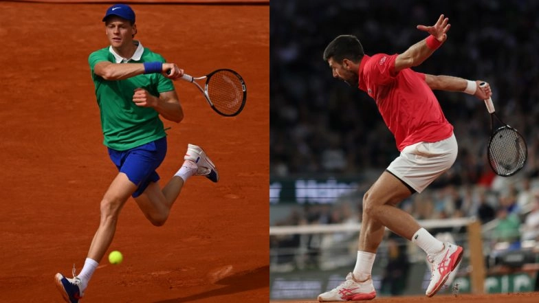 Jannik Sinner vs Novak Djokovic, French Open 2025 Free Live Streaming Online: How To Watch Live TV Telecast of Men’s Singles Semi-Final Roland Garros Tennis Match?