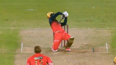 Jitesh Sharma Plays Spectacular Scoop Shot To Hit Kyle Jamieson For a Six During RCB vs PBKS IPL 2025 Final (Watch Video)