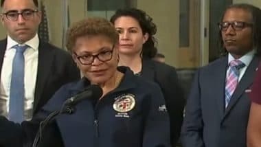 Los Angeles Riots: Mayor Karen Bass Announces Local Emergency, Curfew in Downtown LA ‘To Stop Vandalism’ Following Increased Nighttime Violence (Watch Video)