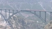 Katra-Srinagar Vande Bharat Express: Vande Bharat Express Train Connecting Katra and Srinagar Crosses Chenab Bridge After Being Flagged Off by PM Narendra Modi (Watch Video)