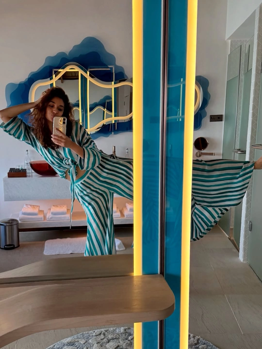 She cheekily writes, “Mentally in #Maldives, physically here,” perfectly capturing that vacation-daydream syndrome.