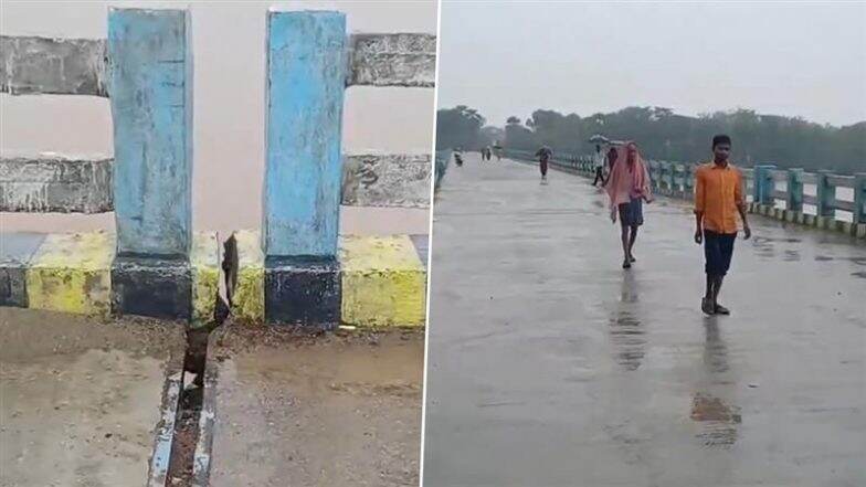 Bihar: Vehicular Movement on Kotdwara Bridge in Gaya Ji Restricted After Cracks Discovered Following Heavy Rainfall, Video Surfaces