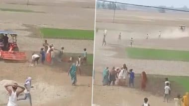 Kushinagar Land Dispute: Man Crushed to Death by Tractor After He Tries To Stop People From Ploughing Disputed Field in UP's Kanoura Village, 4 Arrested After Disturbing Video Goes Viral