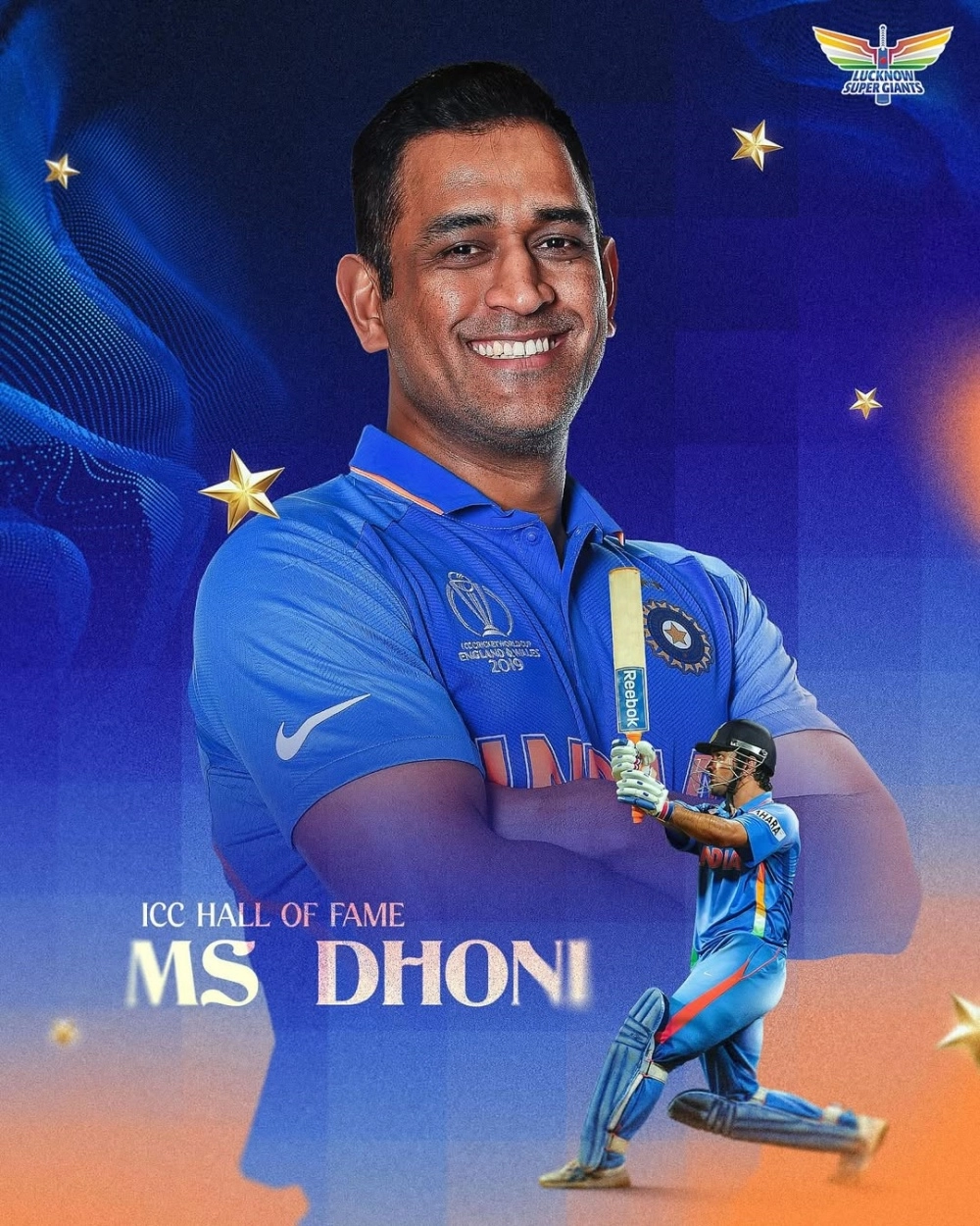 LSG joined the celebrations with a minimalistic wallpaper featuring a smiling pic of Dhoni.