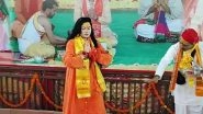 Mamta Kulkarni Visits Kalki Dham in Uttar Pradesh&rsquo;s Sambhal As Sadhvi, Donates Stone (Watch Videos)