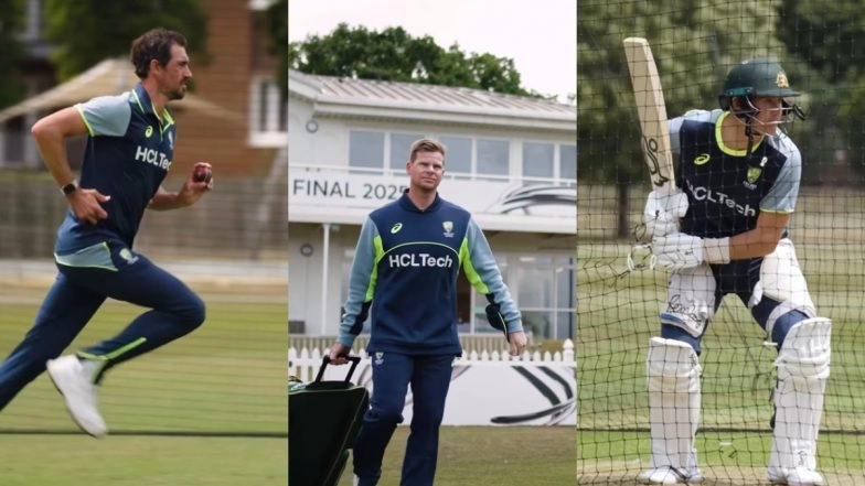 SA vs AUS ICC WTC 2023–25 Final: Australia National Cricket Team Players Start Training for Summit Clash Against Proteas (Watch Video)