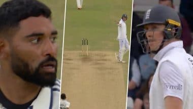 Mohammed Siraj Engages in Angry Exchange With Ben Duckett and Zak Crawley, Indian Pacer Shows Aggression During IND vs ENG 1st Test 2025 (Watch Video)