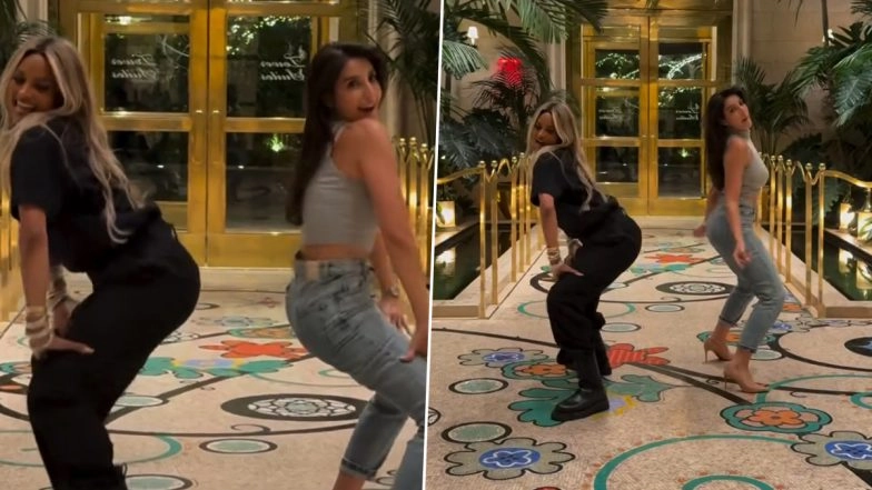 Nora Fatehi X Ciara ‘Saki Saki’: Bollywood Actress and American Singer Perform Popular Song’s Hook Step in Viral Video, Fans Celebrate Global Dance Fusion (Watch Video)
