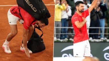 Novak Djokovic Touches Clay Court, Applauds Fans As He Hints at Roland Garros Farewell After Loss to Jannik Sinner in French Open 2025 Semi-Final (Watch Video)