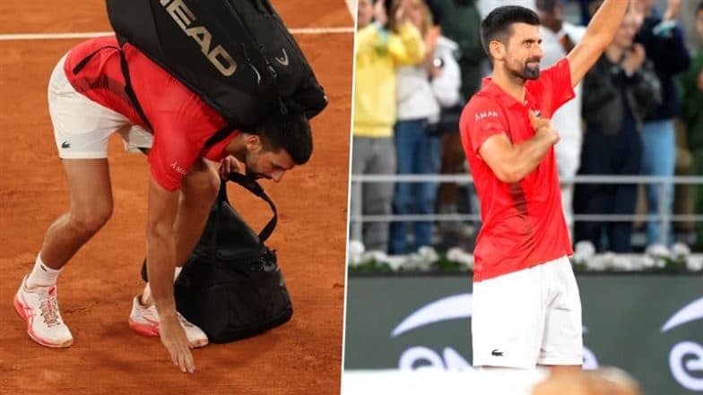 Novak Djokovic Touches Clay Court, Applauds Fans As He Hints at Roland Garros Farewell After Loss to Jannik Sinner in French Open 2025 Semi-Final (Watch Video)