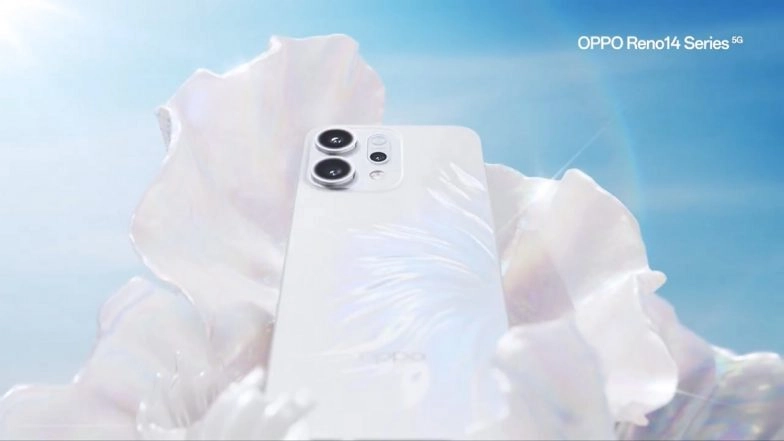 OPPO Reno 14 Series New Teaser Reveals ‘Glowing Pearl White Design’ With Ultra-Thin Screen Bezels; Check Expected Specifications, Features and Starting Price Ahead of Launch