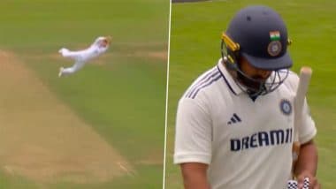 Karun Nair Wicket Video: Watch England’s Ollie Pope Take Stunning Grab To Dismiss India Batter for Duck During IND vs ENG 1st Test 2025