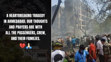 Ahmedabad Plane Crash: IPL Teams MI, PBKS, DC, CSK, LSG, GT, KKR and RR Reacts After Air India Flight Crashes in Gujarat’s Meghaninagar (See Post)