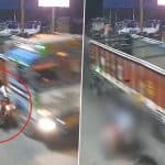 Accident Caught on Camera in Patna: 3 Youths Suffer Serious Injuries After Their Speeding Bike Collides With Truck in Bikram Area, Terrifying Video Surfaces