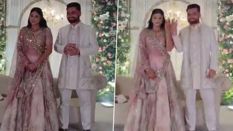 Priya Saroj-Rinku Singh Engagement: Samajwadi Party Leader Gets Engaged to Cricketer in Lucknow, Couple Seen Flaunting Rings (Watch Videos)