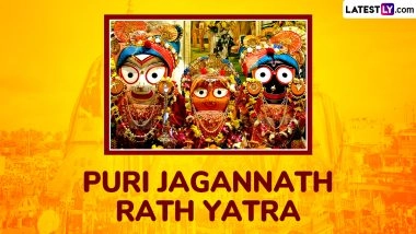 Happy Rath Yatra 2025 Images and Lord Jagannath HD Wallpapers for Free Download Online: Share Photos of Lord Jagannath, Lord Balabhadra and Devi Subhadra on the Chariot Festival
