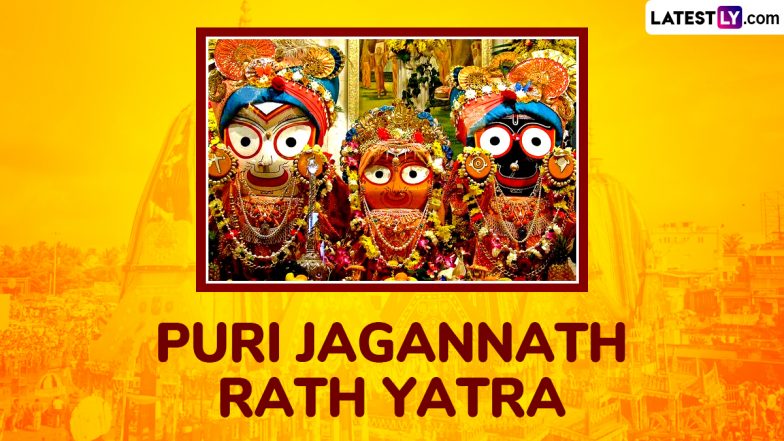 Happy Rath Yatra 2025 Images and Lord Jagannath HD Wallpapers for Free Download Online: Share Photos of Lord Jagannath, Lord Balabhadra and Devi Subhadra on the Chariot Festival