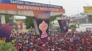 RCB Fans Arrive in Large Numbers, Crowd Outside Narendra Modi Stadium in Ahmedabad Ahead of IPL 2025 Final Against PBKS (Watch Video)