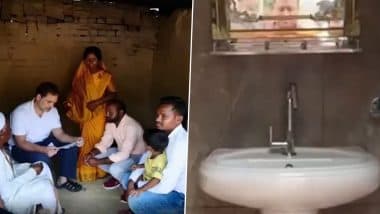 Gaya: BJP Claims Temporary 'Luxury Toilet' Was Set Up for Rahul Gandhi During His Visit to Dashrath Manjhi's Kuccha House in Bihar, Shares Video