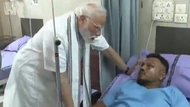 PM Modi Meets Lone Survivor Ramesh Vishwaskumar Bucharvada: PM Narendra Modi Interacts With British National Who Survived London-Bound Air India Flight AI171 Crash in Ahmedabad (Watch Video)