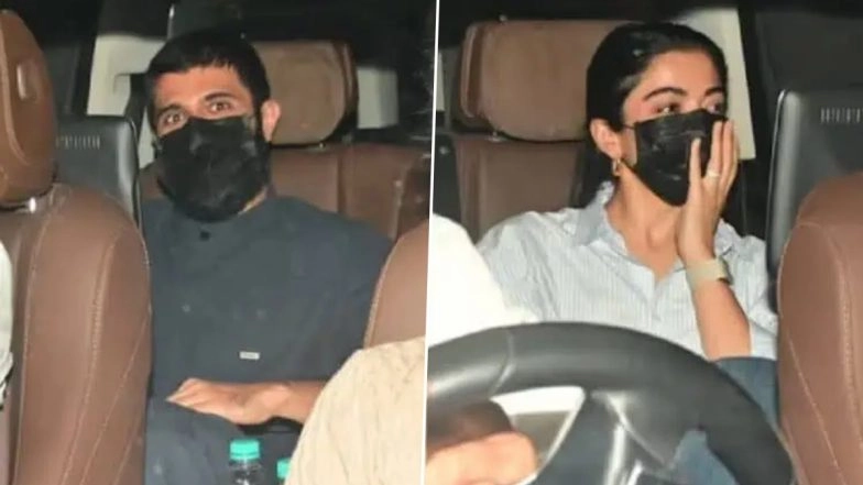 Rumoured Couple Rashmika Mandanna and Vijay Deverakonda Seen Together in Same Car at Mumbai Airport, Video Goes Viral (Watch)