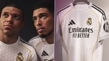 Real Madrid Home Jersey for 2025–26 Unveiled: See Pics of Kit To Be Worn by Kylian Mbappe and Co