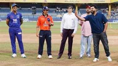 Rohit Sharma Participates In Coin Toss of T20 Mumbai League 2025 Match In Front Of Stand Named After Him At Wankhede Stadium (Watch Video)