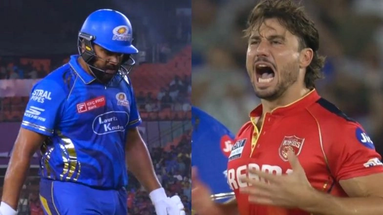 Marcus Stoinis Aggressively Thumps His Chest After Dismissing Rohit Sharma During PBKS vs MI IPL 2025 Qualifier 2 (See Pics and Video)