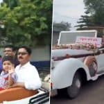 Vasai: Man Gives 4-Year-Old Son Royal Drop-Off, Escorts Him in Rolls-Royce for First Day of School in Maharashtra; Video Goes Viral