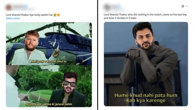 Shardul Thakur Funny Memes Go Viral As Indian Pacer Changes Momentum of Game By Scalping Two Wickets in Two Balls During IND vs ENG 1st Test 2025