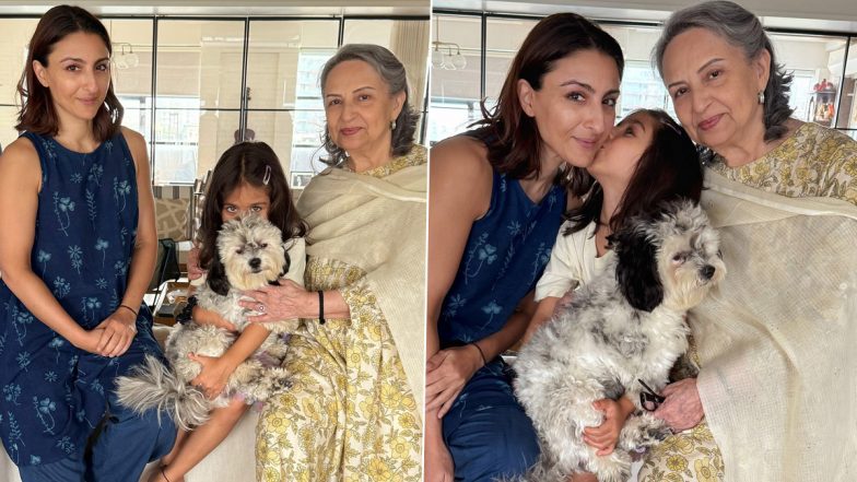 ‘Three Generations and Life Lessons You Can’t Get From a Book’: Actress Soha Ali Khan Shares Precious Moments With Mother Sharmila Tagore and Daughter Inaaya (See Post)