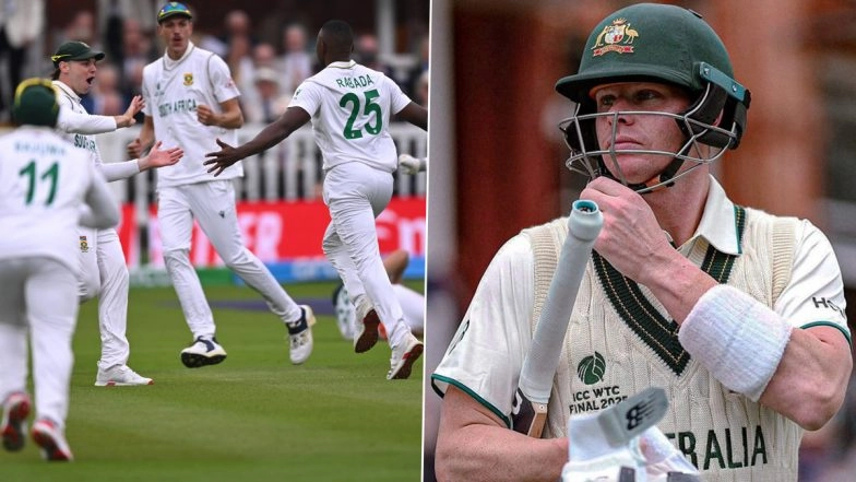 SA vs AUS ICC WTC 2025 Final Day 1 Stumps: Steve Smith, Beau Webster’s Half-Centuries Give Australia Edge Over South Africa On Day Dominated By Bowlers