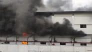 Surat Fire: Massive Blaze Erupts at Hare Krishna Paper Mill in Tadkeshwar GIDC, Firefighting Teams Present at Spot (Watch Video)