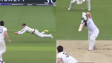 Marnus Labuschagne Takes Superb Diving Catch to Dismiss Temba Bavuma During SA vs AUS ICC WTC 2025 Final (Watch Video)