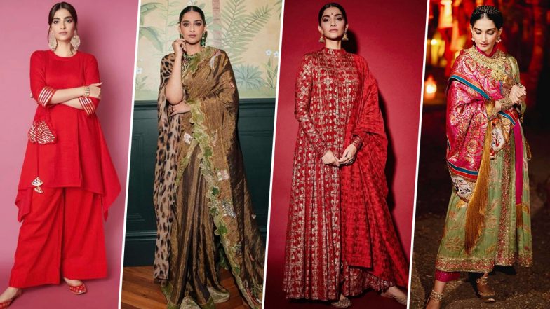 Sonam Kapoor Birthday: Embracing Tradition with Timeless Elegance (View Pics)