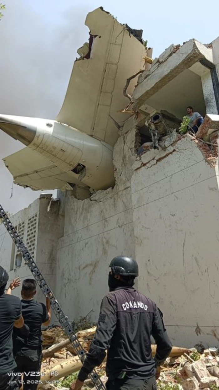The Ahmedabad-London bound flight AI171 has reportedly crashed directly into a hostel building of BJ Medical College, leading to widespread destruction.