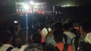 Maharashtra: Local and Long-Distance Trains Get Delayed After Overhead Electric Wire Breaks at Palghar Railway Station, Massive Crowd Gathers at Virar Jetty As Passengers Face Inconvenience (Watch Video)