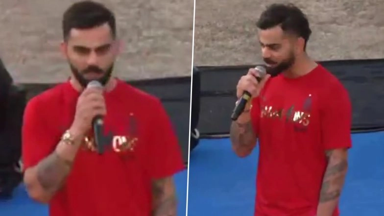 Virat Kohli Praises Rajat Patidar As Royal Challengers Bengaluru Celebrate Their First IPL Win at the M Chinnaswamy Stadium in Bengaluru, Says 'He Wil Lead Us For A Long Time' (Watch Video)