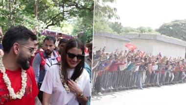RCB Cricketers Arrive at Vidhana Soudha in Bengaluru in Team Bus With Fans Gathering Outside After to Celebrate With IPL 2025 Trophy (Watch Video)