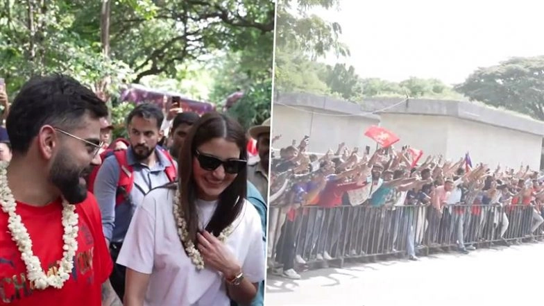 RCB Cricketers Arrive at Vidhana Soudha in Bengaluru in Team Bus With Fans Gathering Outside After to Celebrate With IPL 2025 Trophy (Watch Video)