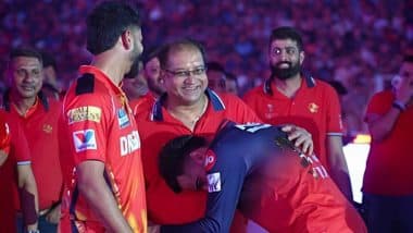 Virat Kohli Hugs Shreyas Iyer’s Father After RCB Beat Punjab Kings To Win Historic IPL 2025 Title in Ahmedabad (Watch Video)