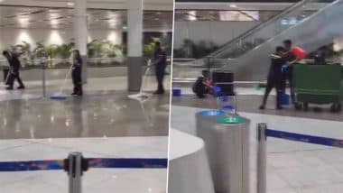 Delhi Rains: Water Enters IGI Airport Terminal 1 As Heavy Rain Lashes National Capital, Video Shows Staff Clearing Rainwater