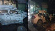 Maharashtra Road Accident: 8 Dead, 4 Injured After Car Rams Delivery Pick-Up Vehicle on Jejuri-Morgaon Road in Pune (Watch Videos)
