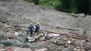 Cloudburst Hits Uttarkashi: 9 Workers Missing After Cloud Burst Severely Damages Under-Construction Hotel at Silai Band on Barkot-Yamunotri Marg in Uttarakhand (Watch Videos)
