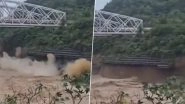 Himachal Pradesh: Chakki River Bridge Collapses Seconds After Passenger Train Crosses It Amid Heavy Rainfall in Dhangu, Video Goes Viral