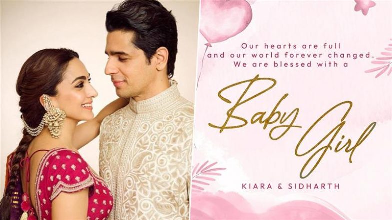 Kiara Advani and Sidharth Malhotra Announce Birth of Their Daughter in Heartwarming Post, Say ‘Our World Is Forever Changed’