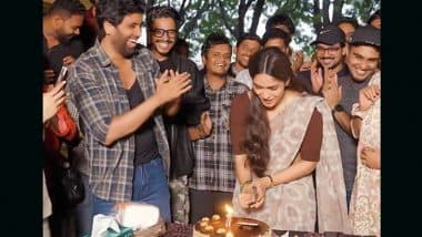 ‘Dacoit’: Mrunal Thakur Gets Surprise Pre-Birthday Celebration on Set of Her Upcoming Film With Adivi Sesh (Watch Video)